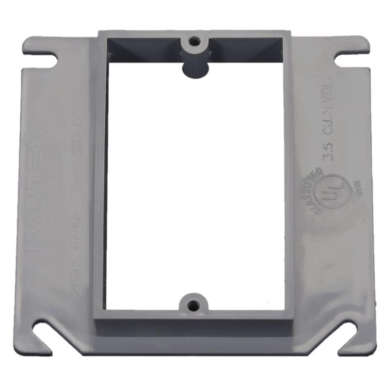 Cantex EZ04ES EZ Box Rectangle PVC 1 gang 4 in. H X 4 in. W Mud Ring