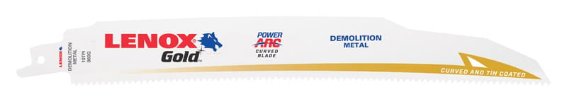 Lenox 21089960GR Gold 9 in. Bi-Metal Reciprocating Saw Blade 10 TPI 5 pk