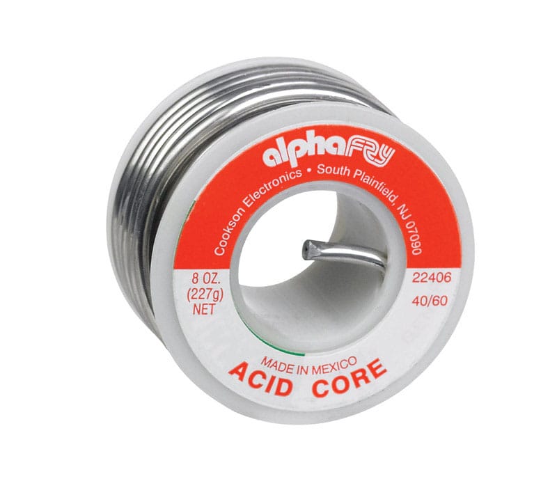 Alpha Fry 22406 8 oz Acid Core Wire Solder 0.125 in. D Tin/Lead 40/60 1 pc