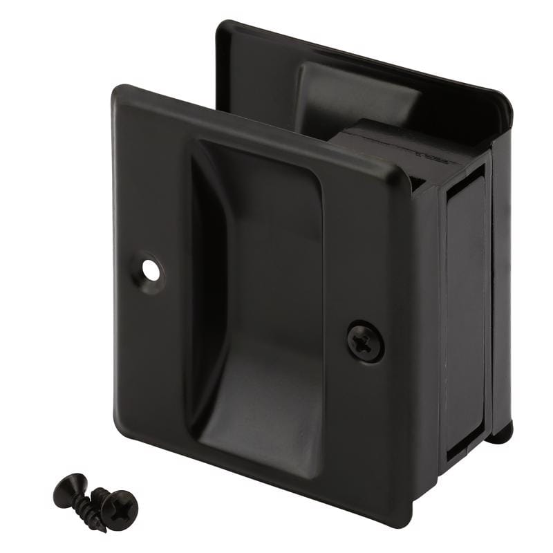 Prime-Line N 7577 2.75 in. L Satin Nickel Black Brass Door Pull