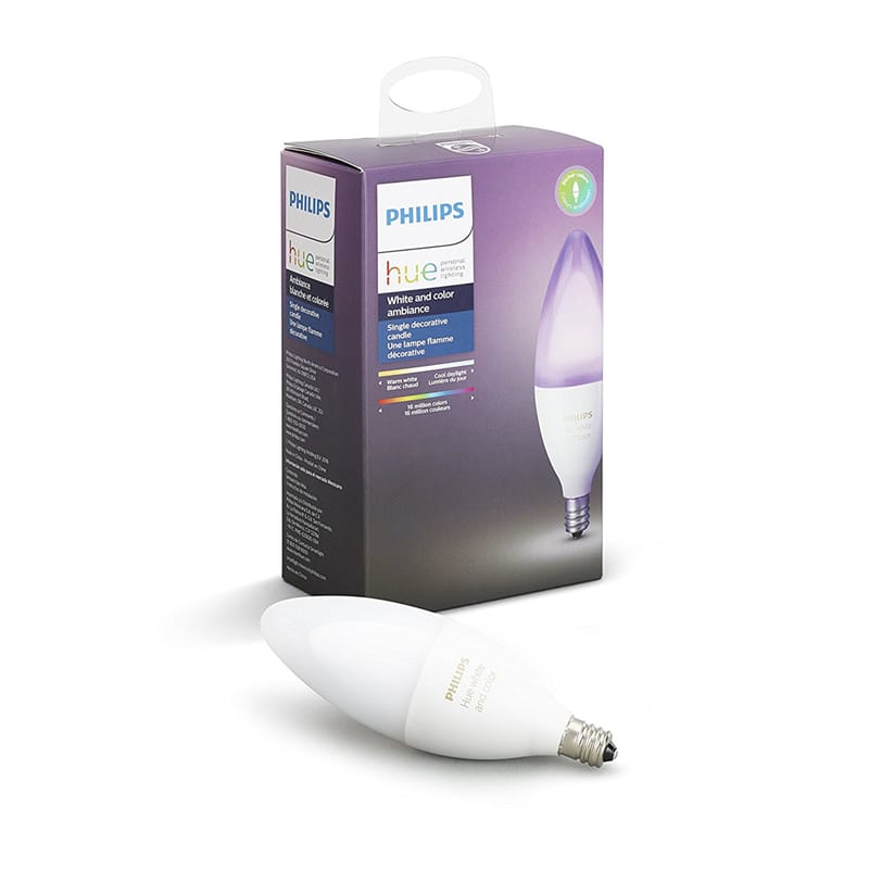 Philips 556968 Hue B39 E12 (Candelabra) Smart-Enabled LED Bulb White and Color Ambiance 40 Watt Equivalence