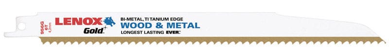 Lenox 21062956GR Gold 9 in. Bi-Metal Reciprocating Saw Blade 6 TPI 5 pk