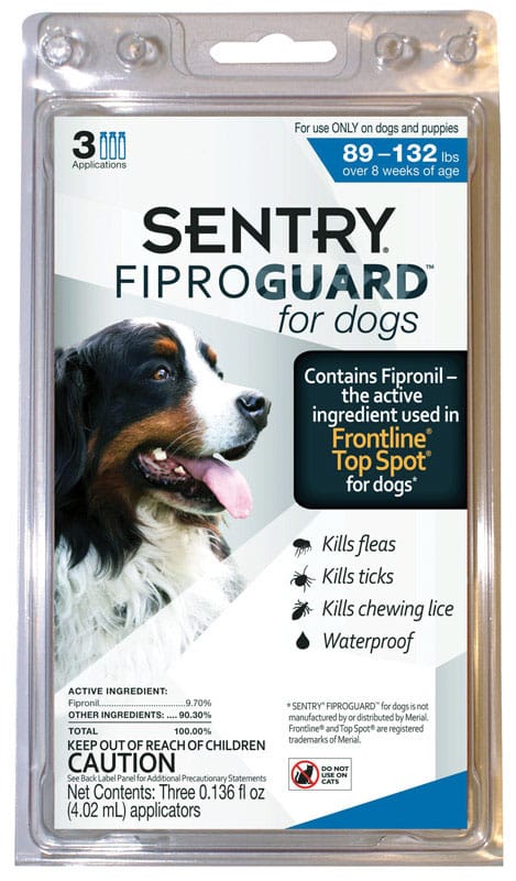 Sentry 03437 Fiproguard Liquid Dog Flea and Tick Drops 9.70%Fipronil and 90.30%Other Ingredients 0.136 oz