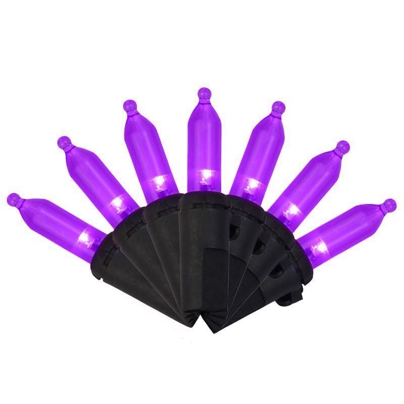 Celebrations T5100PL3A Purple 100 ct LED Mini Halloween String Lights