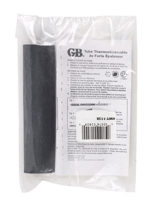 Gardner Bender HWT-1138 1-1/8 in. D Heat Shrink Tubing Black 1 pk