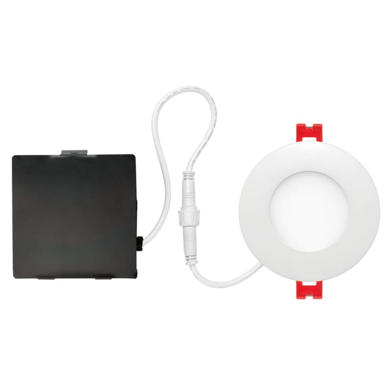 Globe Electric 91499 Ultra Slim Energy Star Frost White 6 in. W Metal LED Canless Recessed Downlight 12 W