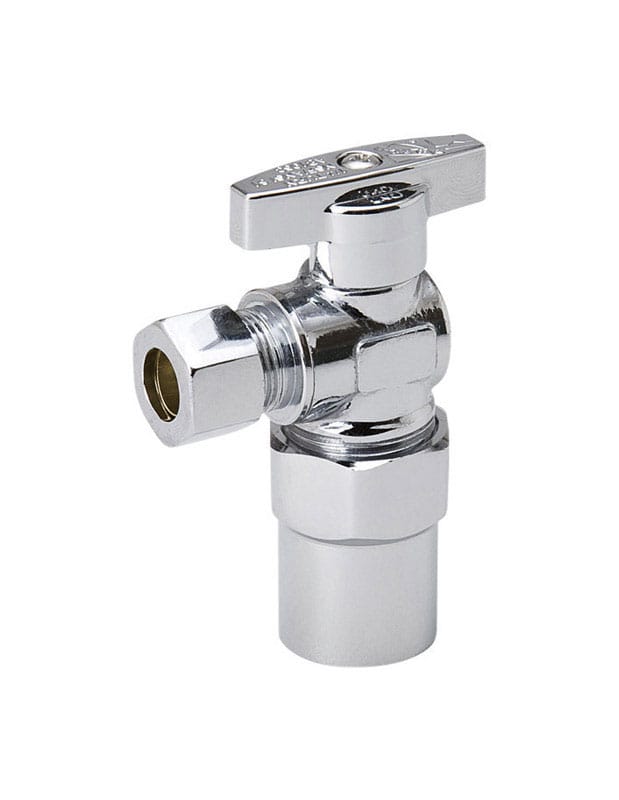 ProLine 190-732HC 1/2 in. Compression X 3/8 in. Compression Chrome Plated Angle Stop Valve