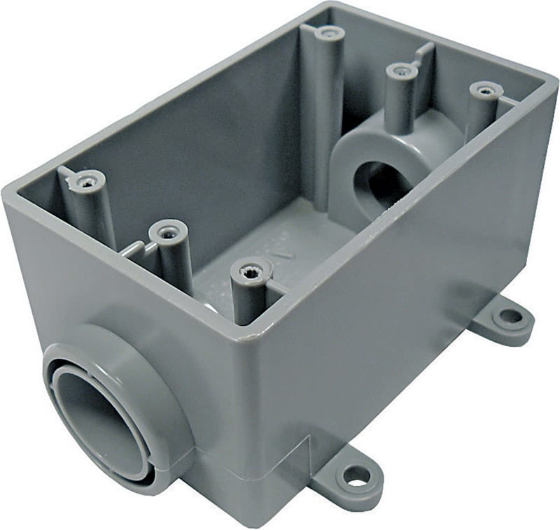 Cantex 5133463U New and Old Work 18 cu in Rectangle PVC 1 gang Outlet Box Gray