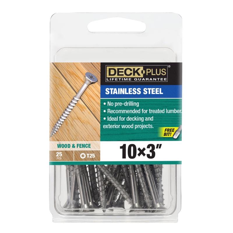 Hillman 42692 Deck Plus No. 10 Ga. X 3 in. L Star Flat Head Deck Screws 25 pk