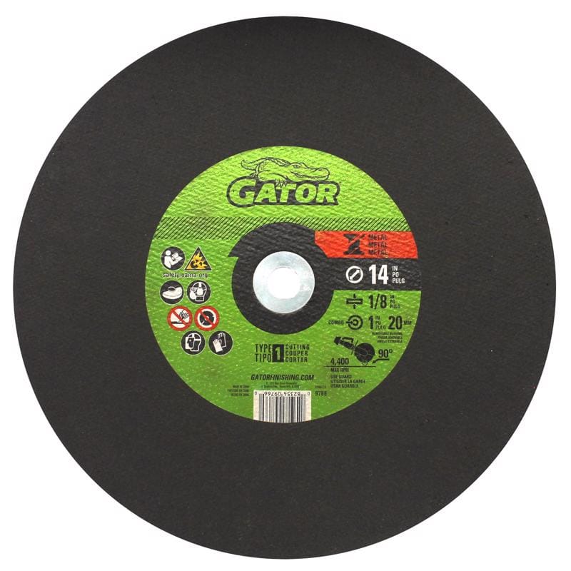Gator 9766 14 in. D X 1 in. X 1/8 in. thick Aluminum Oxide Type 1 Metal Cut-Off Blade 1 pk
