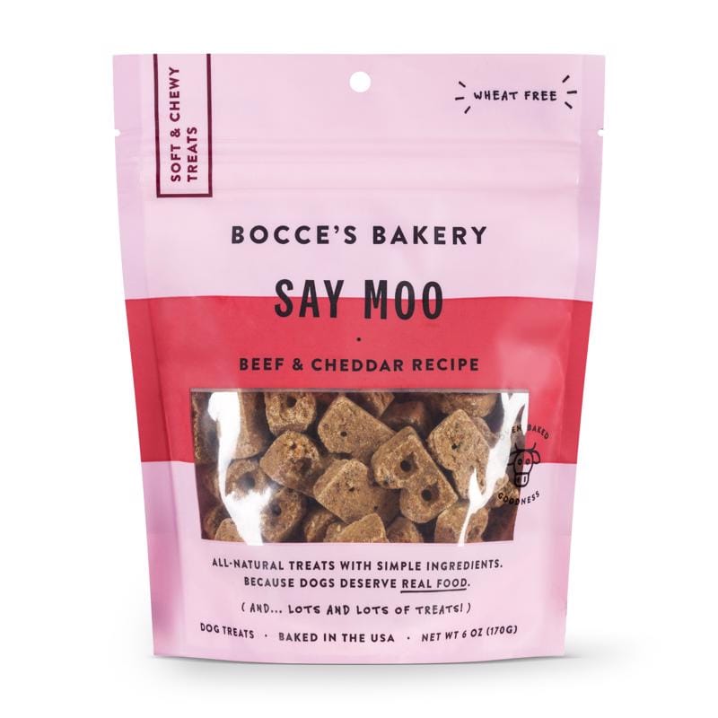 Bocce'S BCB-A10106 Say Moo Beef and Cheddar Chews For Dogs 6 oz