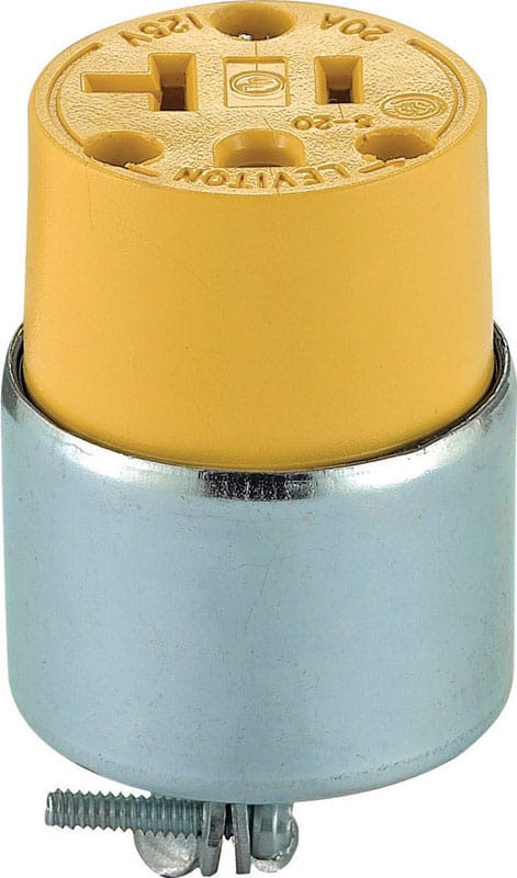 Leviton 520CA-000 Commercial Armored Ground/Straight Blade Connector 5-20R 2 Pole 3 Wire