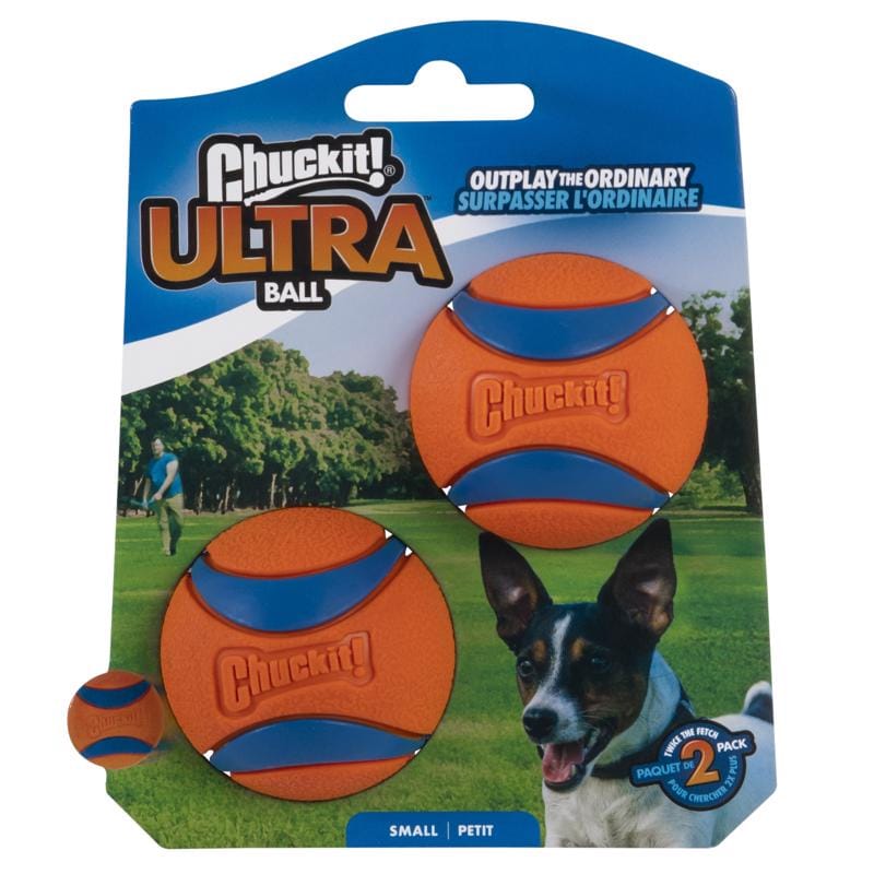 Chuckit! 17020 For Dog Blue/Orange Rubber Fetch Ball Dog Toy Small 2 pk