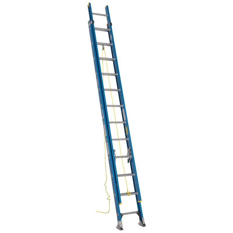 Werner D6024-2 24 ft. H Fiberglass Extension Ladder Type I 250 lb. cap.