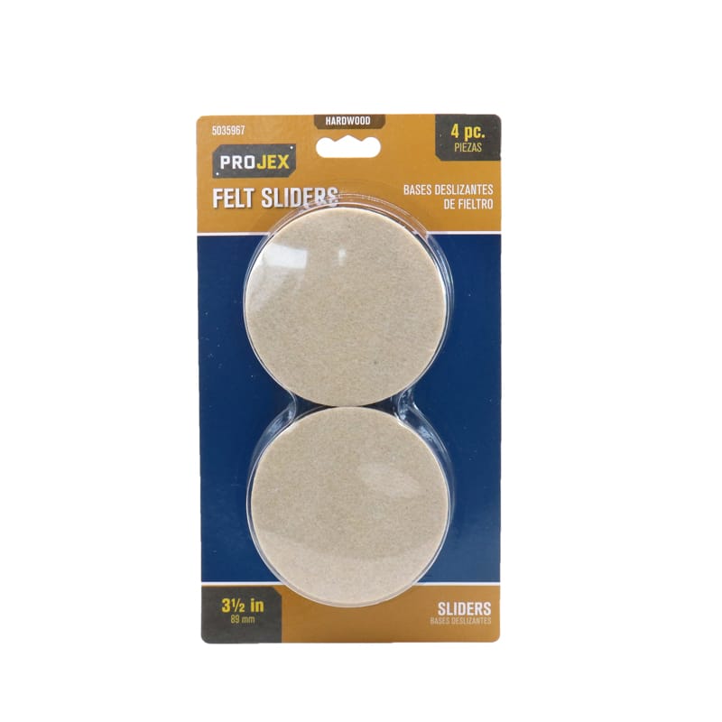 Projex P0003 Tan 3-1/2 in. Adhesive Felt Chair Glide 4 pk