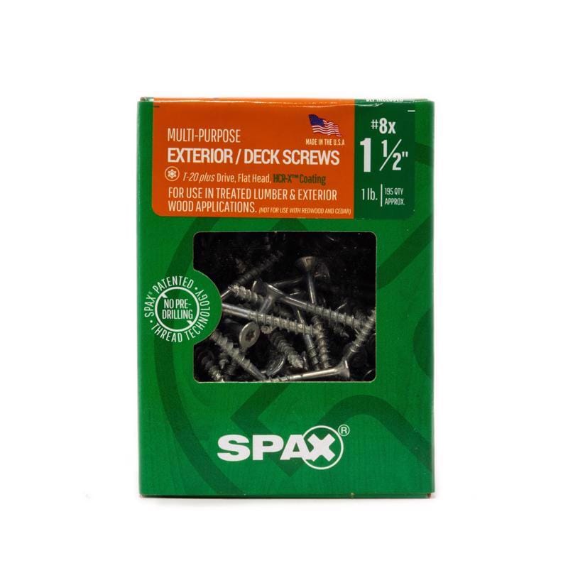 Spax 4191670400404 No. 8 in. X 1-1/2 in. L Gray Star Flat Head Deck Screws 1 lb 195 pc