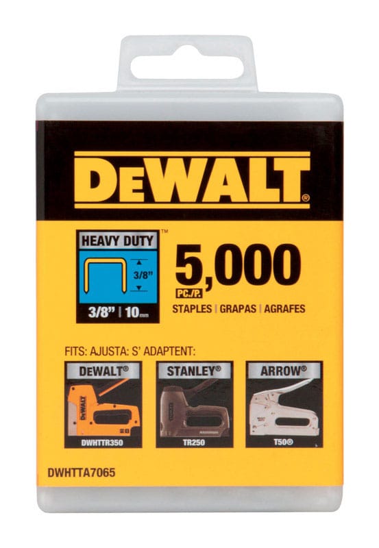 DeWalt DWHTTA7065 T50 27/64 in. W X 3/8 in. L 20 Ga. Narrow Crown Heavy Duty Staples 5000 pk