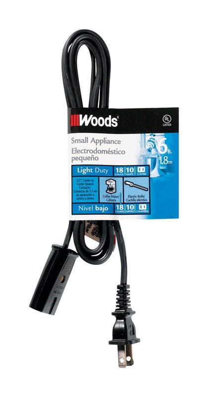 Woods 291 18/2 HPN 125 V 6 ft. L Small Appliance Cord