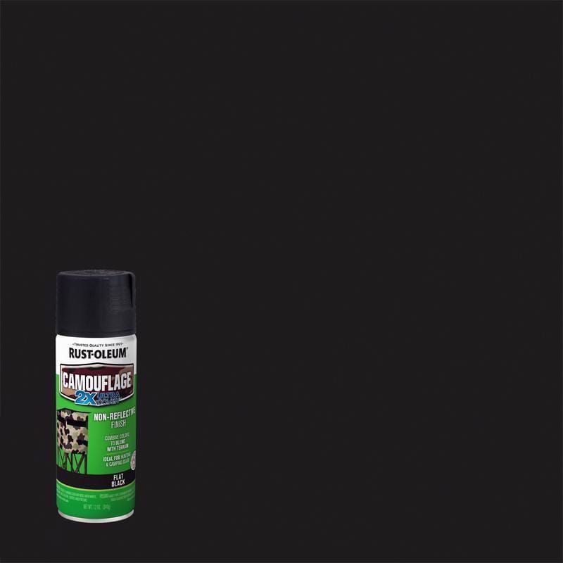 Rust-Oleum 279179 Specialty Flat Black Camouflage Spray Paint 12 oz