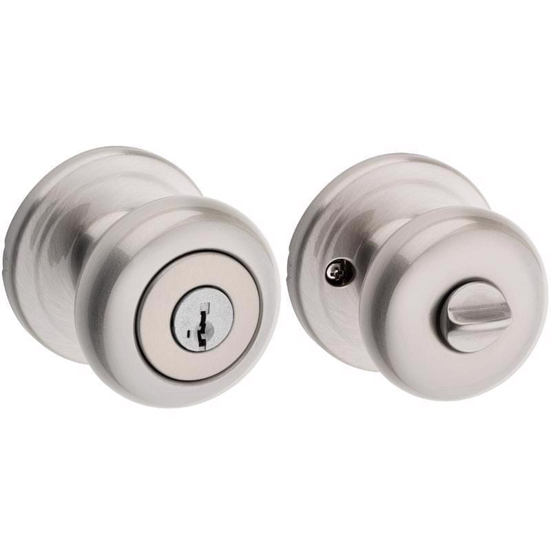 Kwikset 97402-736 SmartKey Juno Satin Nickel Entry Door Knob KW1 1-3/4 in.