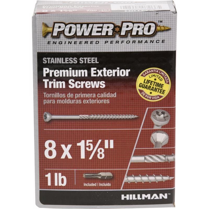 Hillman 48639V4 Power Pro No. 8 X 1-5/8 in. L Star Coarse Trim Screws 164 pk