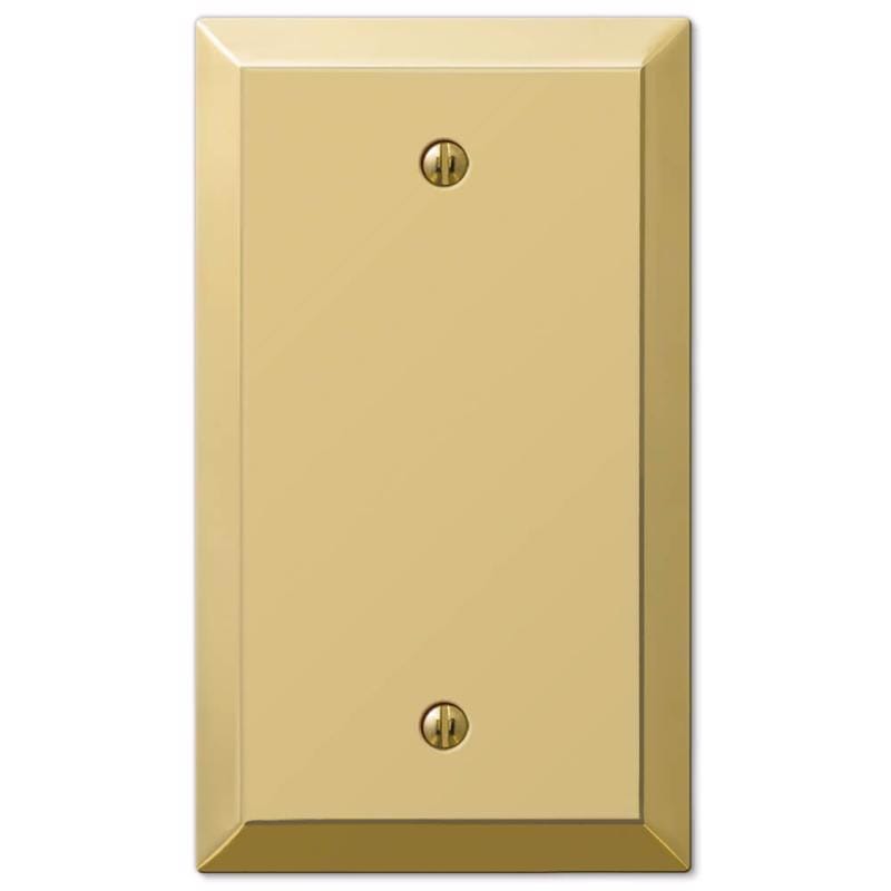 Amerelle 163BBR Century Polished Brass 1 gang Stamped Steel Blank Wall Plate 1 pk