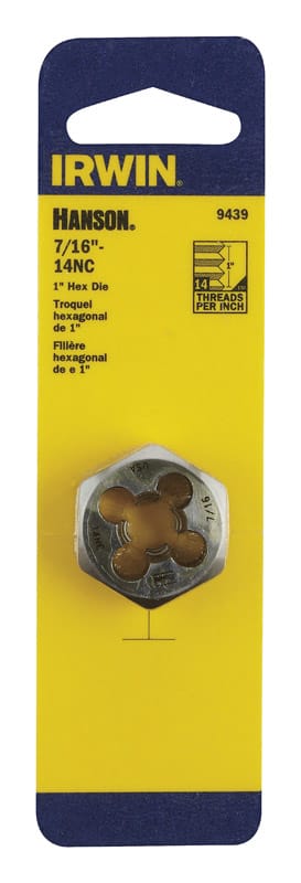 Irwin 9439 Hanson SAE 7/16 in. Hexagon Die