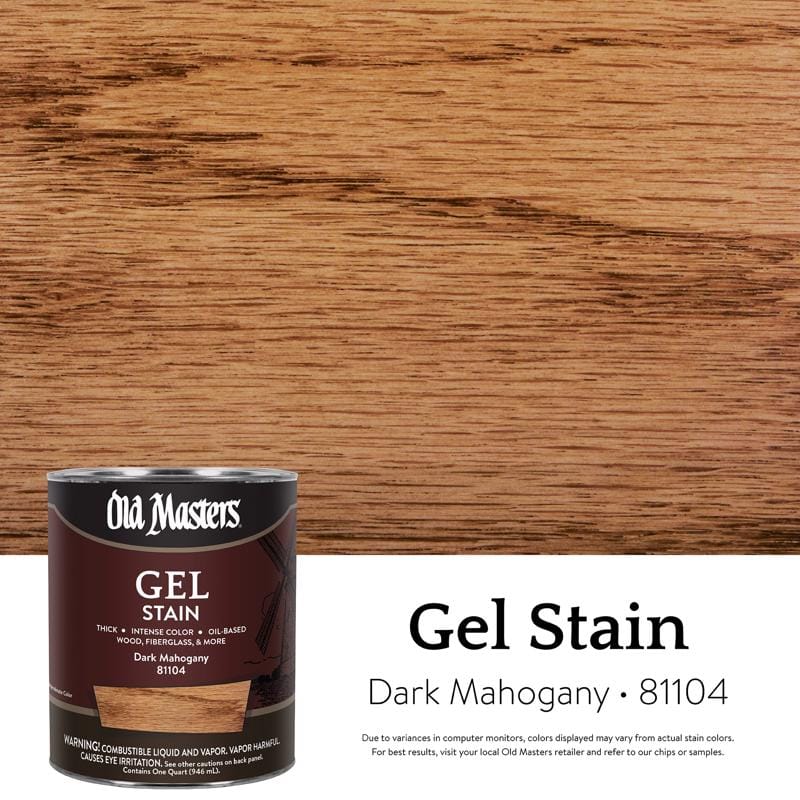 Old Masters 81104 Semi-Transparent Dark Mahogany Oil-Based Alkyd Gel Stain 1 qt