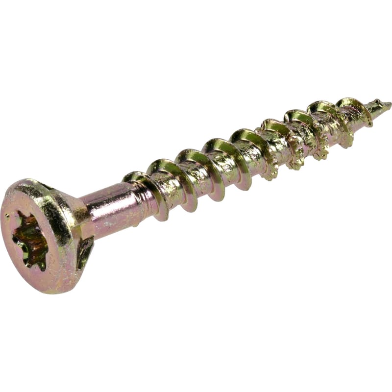 Hillman 48578V4 Power Pro No. 8 X 1-1/4 in. L Star Yellow Zinc Coarse Wood Screws 220 pk