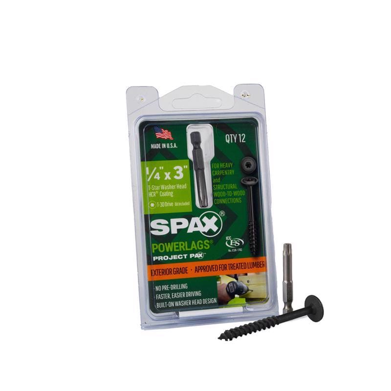 Spax 45818207007643 PowerLag 1/4 in. in. X 3 in. L T-30 Washer Head Serrated Structural Screws
