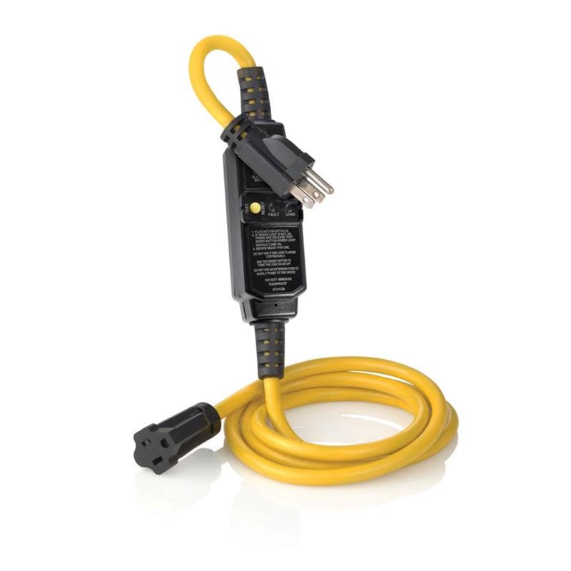 Leviton GSCA1-06C Outdoor 6 ft. L Black/Yellow Extension Cord 14/3 SJTW