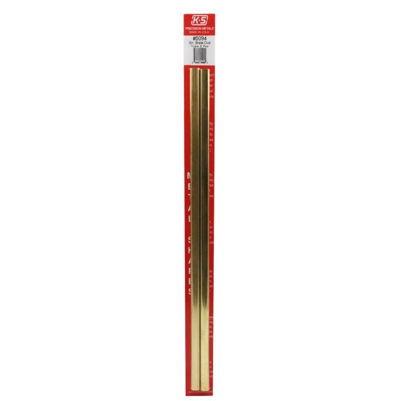 K&S 5094 .350 in. W X 12 in. L Oval Brass Tube 1 pk