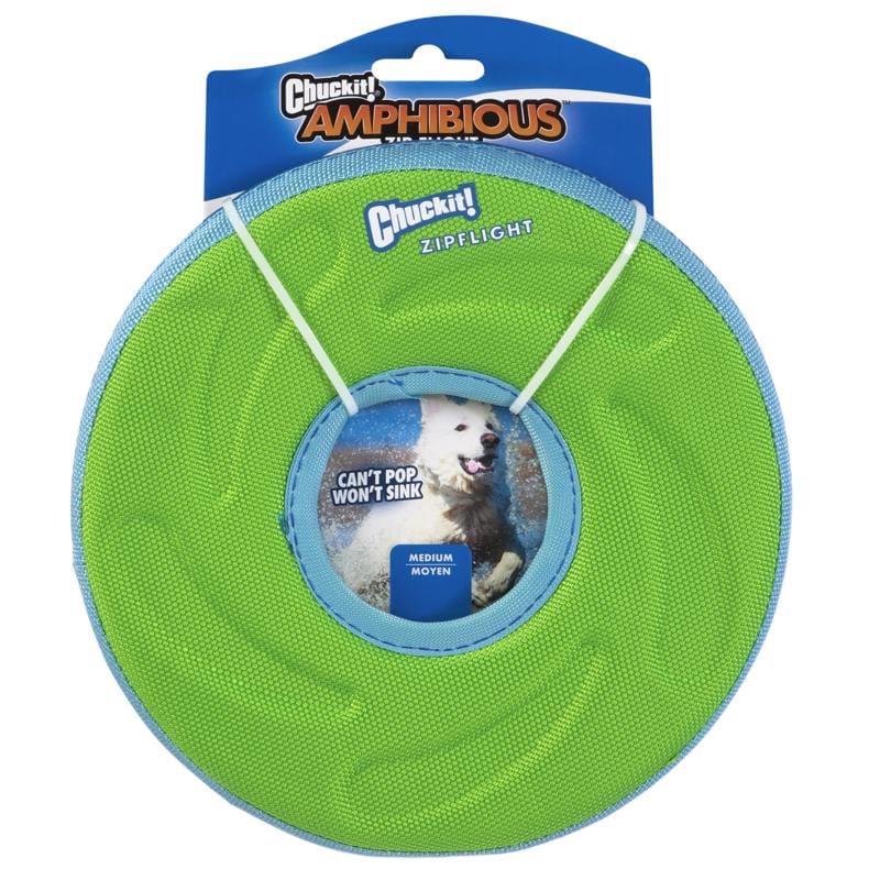 Chuckit! 18100 For Dog Assorted Canvas Amphibious Flying Ring Flyer Dog Toy Medium 1 pk