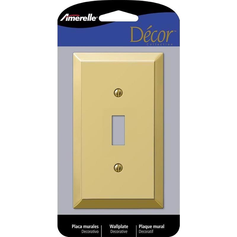 Amerelle 163TBR Century Polished Bronze 1 gang Stamped Steel Toggle Wall Plate 1 pk