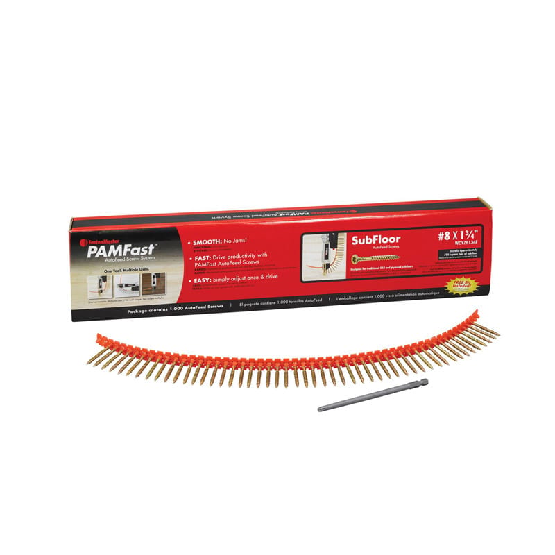 FastenMaster SD-28-WCYZ8134F PAMFast No. 8 X 1-3/4 in. L Star Yellow Zinc Coarse Subfloor Screws 1000 pk