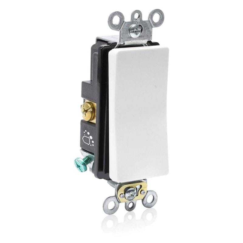 Leviton A5621-02W Decora Plus 20 amps Antimicrobial Treated Rocker AC Quiet Switch White 1 pk