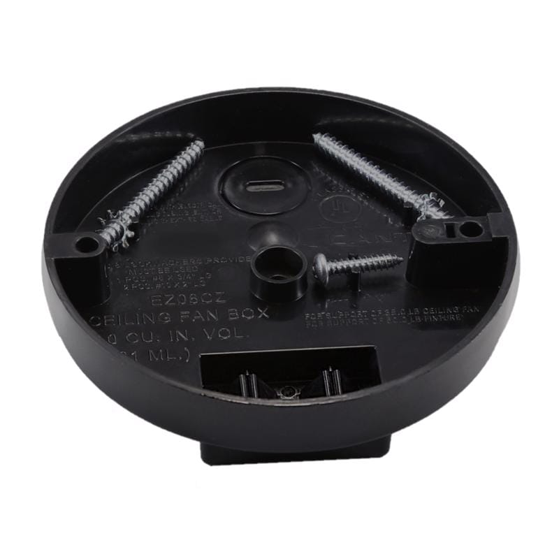 Cantex EZ08CZ EZ Box New Work 8 cu in Round Polycarbonate Ceiling Fan Pan Black