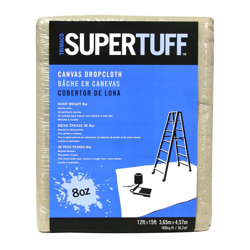 Trimaco 58903 SuperTuff 12 ft. W X 15 ft. L 8 oz Canvas Drop Cloth 1 pk