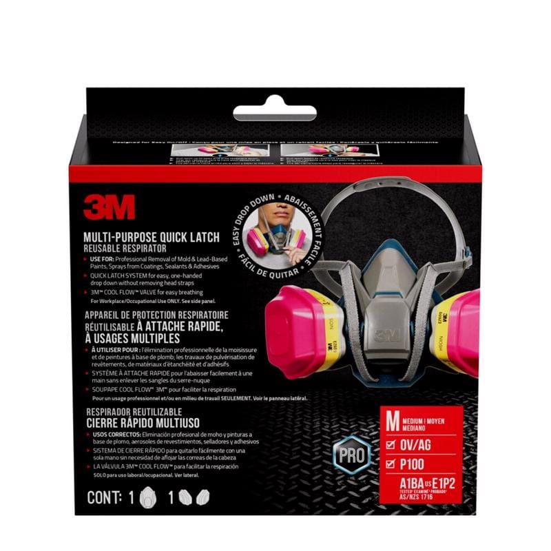 3M 65023QLHA1C-PS 3M P100 Multi-Purpose Half Face Respirat