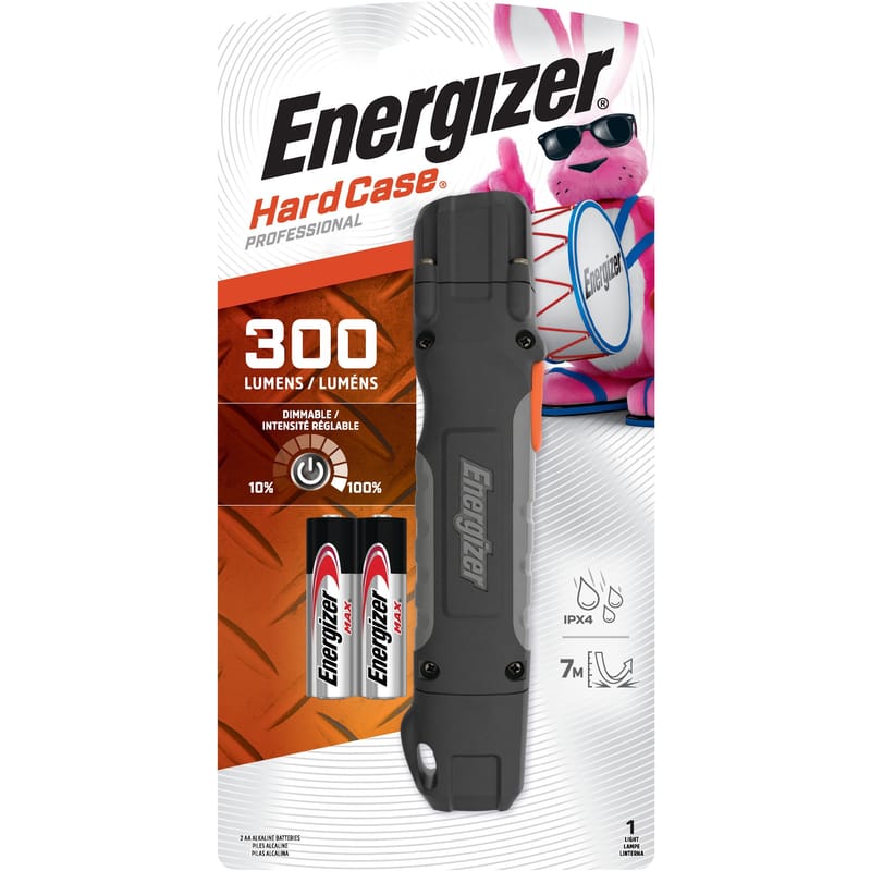 Energizer TUF2AAPE Hard Case 300 lm Black LED Work Light Flashlight AA Battery