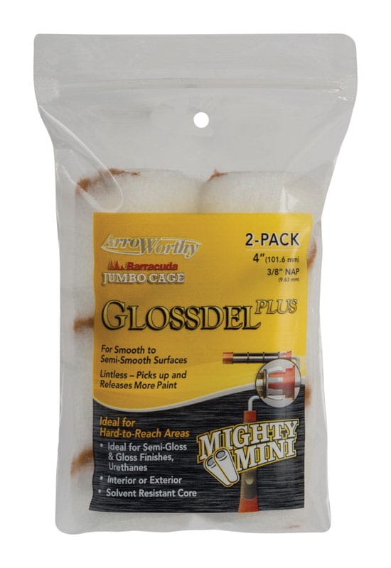 ArroWorthy 4-GLP3JCT/ 0400 Glossdel Plus Woven 4 in. W X 3/8 in. Jumbo Paint Roller Cover 2 pk