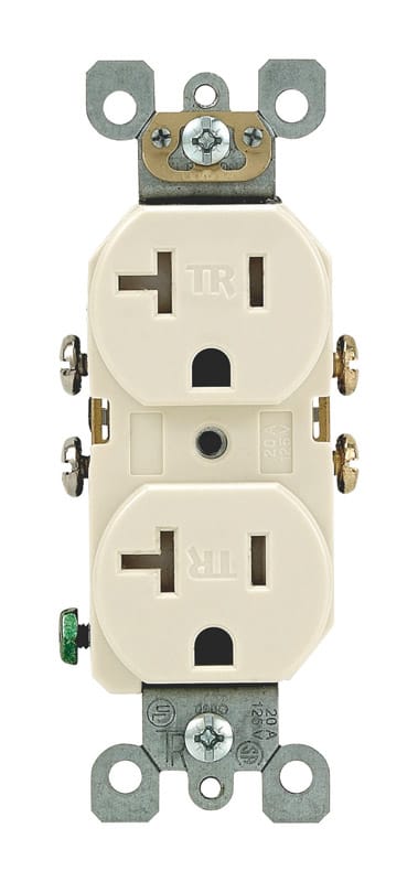 Leviton T5820-T 20 amps 125 V Duplex Light Almond Tamper Resistant Outlet 5-20R 1 pk