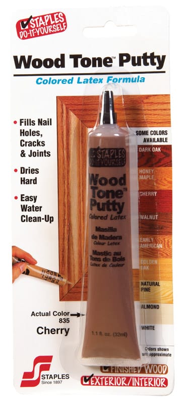 Staples 835 Wood Tone Red Mahogany/Cherry Colored Latex Putty 1.1 oz