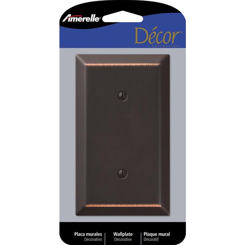 Amerelle 163BDB Century Aged Bronze 1 gang Stamped Steel Blank Wall Plate 1 pk