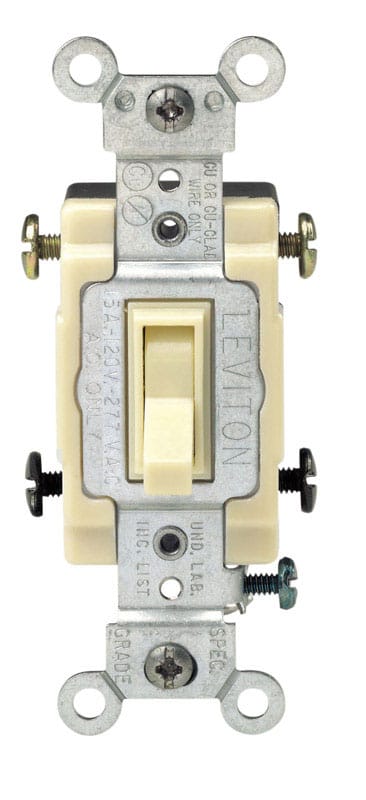 Leviton 54504-02I Commercial 15 amps Toggle Switch Ivory 1 pk