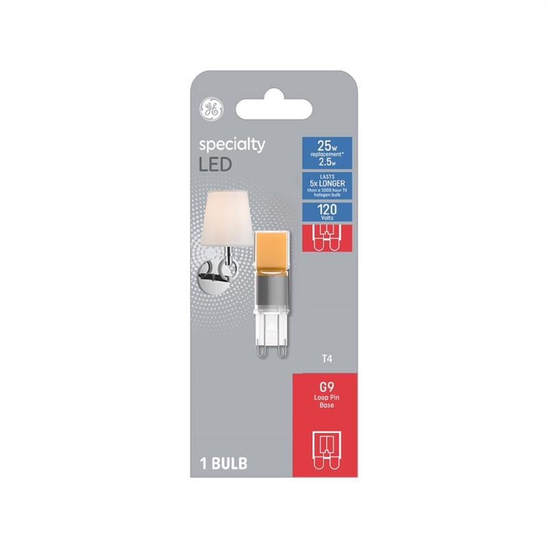 Ge 93129000 T4 G9 LED Bulb Warm White 25 Watt Equivalence 1 pk
