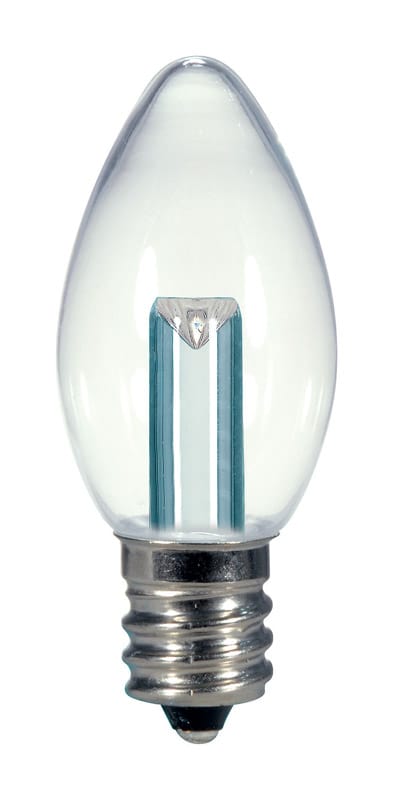 Satco S9156 C7 E12 (Candelabra) LED Bulb Warm White 7 Watt Equivalence 1 pk
