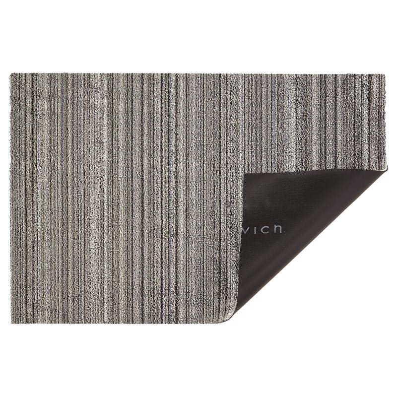 Chilewich 200133-001 24 in. W X 36 in. L Gray/White Skinny Stripe Polyester/Vinyl Utility Mat