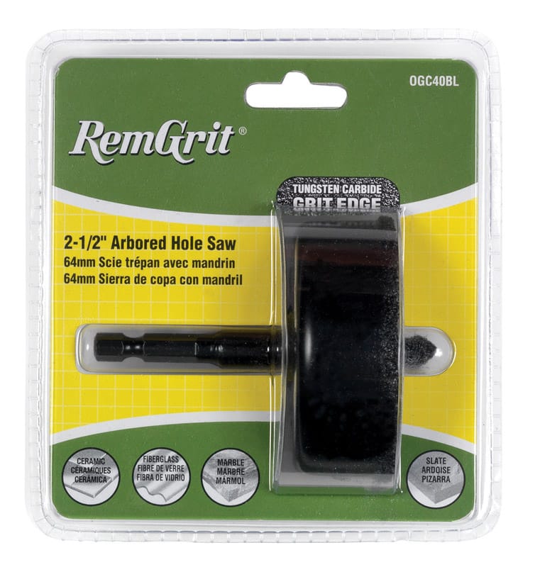 Disston E0104584 RemGrit 2-1/2 in. Carbide Grit 7/8 in. L X 1/4 in. D Hole Saw Arbor Included