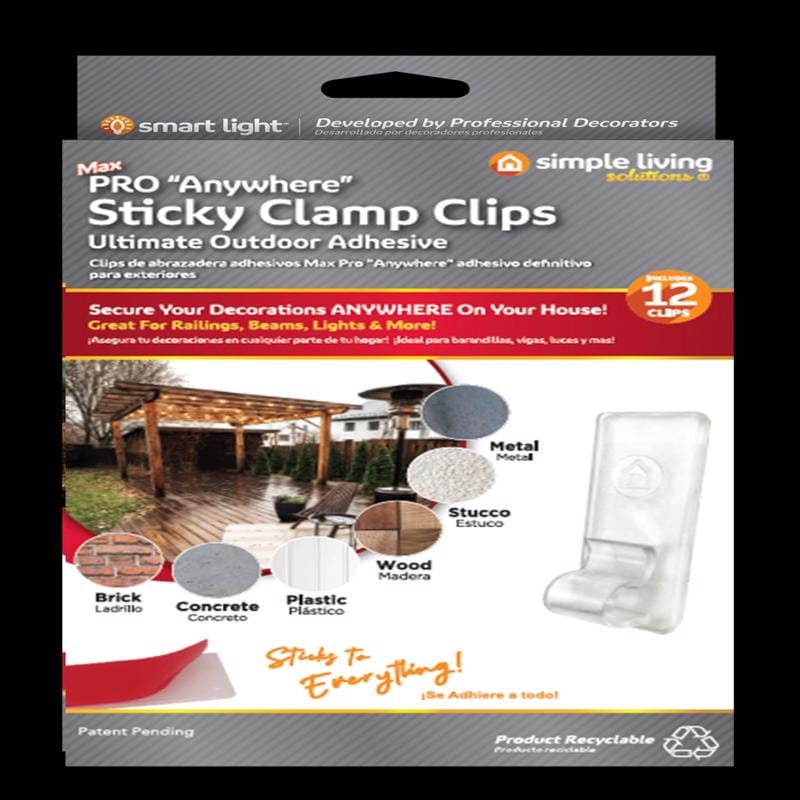 Simple Living Solutions 719012 Max Pro Sticky Mini Clamp Clips 12 pk